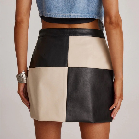 12th Tribe Harley Black Colorblock Mini Skirt (M) - Picture 2 of 2